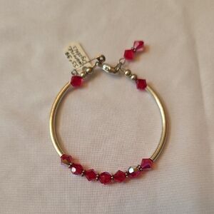 SterlingSilver and Red Swarovski Crystal Bracelet